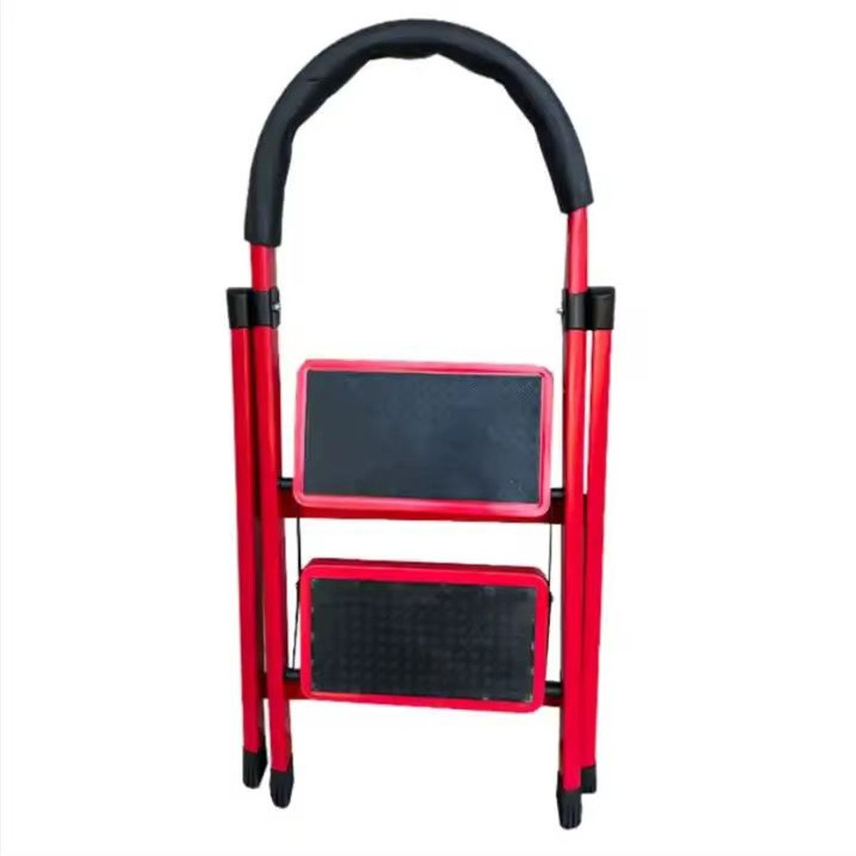 GENERICO - Escalera Plegable Multiuso 2 Peldaños Compacta Y Resistente Color Rojo - 313001