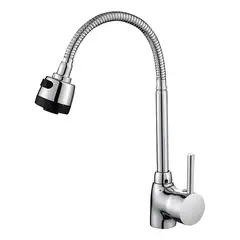 GENERICO - Llave Monocomando Flexible Lavaplatos Agua Fría Caliente 1 Agujero