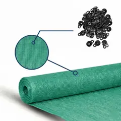 GENERICO - Malla cerco 80% Sombra Raschel 5mt x 2.10mt verde + broches
