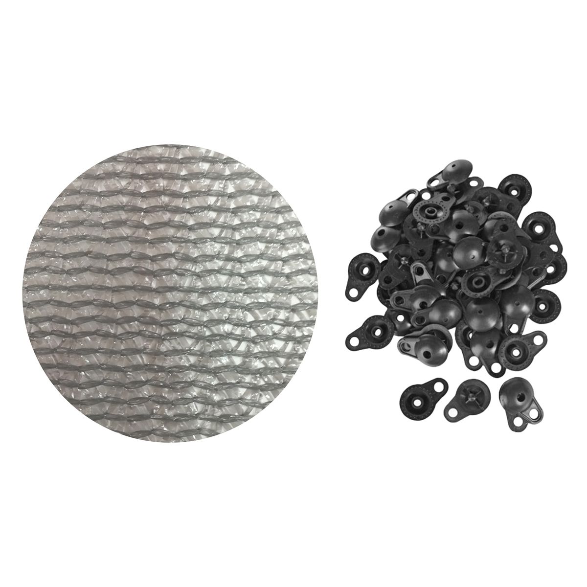 GENERICO - Malla jardín raschel Rollo 20mt gris 90% 2.10mt