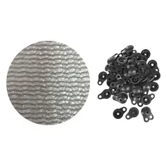 GENERICO - Malla jardín raschel Rollo 20mt gris 90% 2.10mt