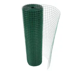 GENERICO - Malla cerco pajarera soldada PVC verde 1/2"x1.0x5.0mt CERRAM