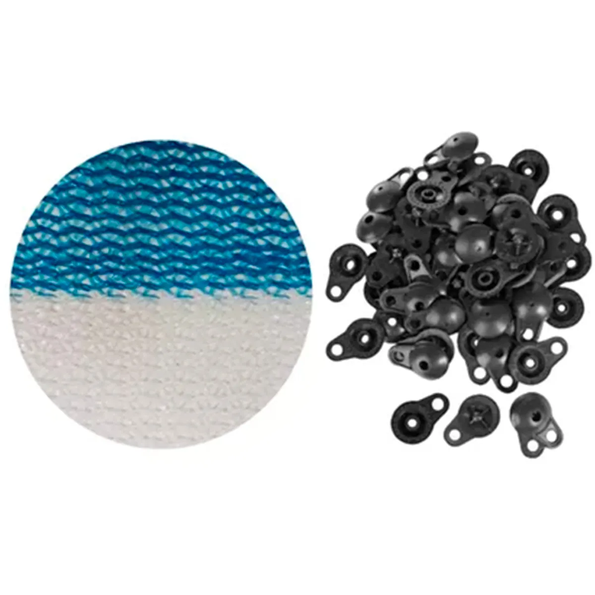 GENERICO - Malla raschel Rollo 10mt Azul-Blanco 80% 2.10mt