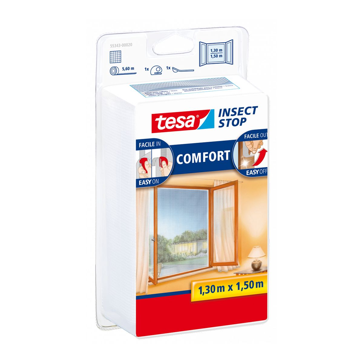 TESA - MALLA MOSQUITERA 1.30X1.50MT COMFORT VENTANA BLANCO TESA
