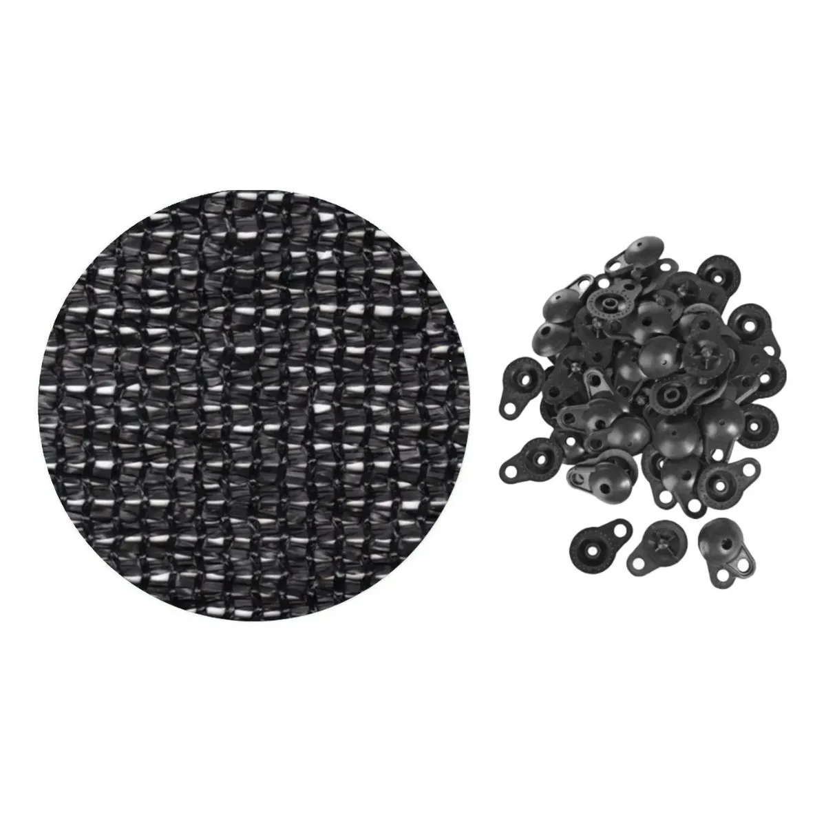 GENERICO - Malla Cerco 80% Sombra Raschel 4.20mt x 10mt Negro + broches
