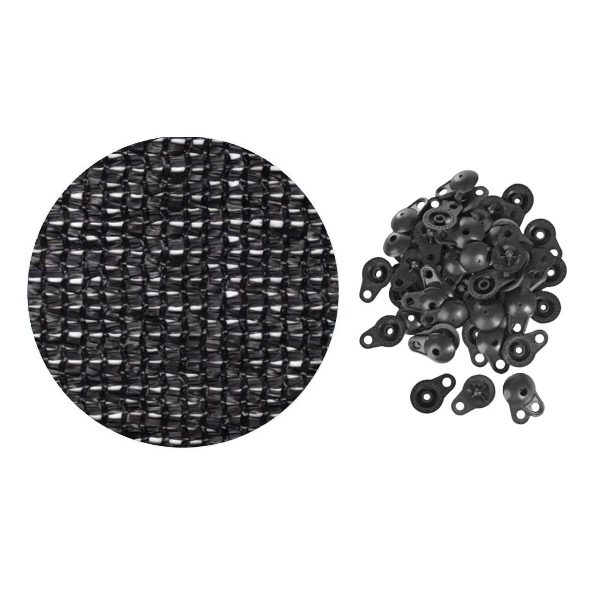 GENERICO - Malla Cerco 80% Sombra Raschel 4.20mt x 10mt Negro + broches