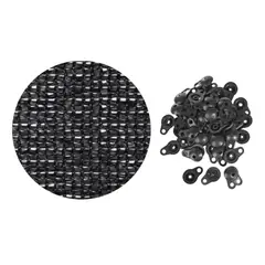 GENERICO - Malla Cerco 80% Sombra Raschel 4.20mt x 10mt Negro + broches
