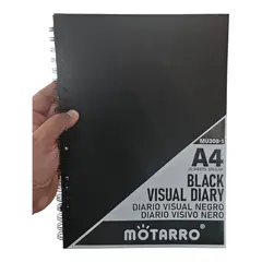 MOTARRO - Cuaderno de Hojas Negras A4 - Premium 160g - 25 Hojas