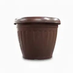 GENERICO - Macetero Plástico Redondo Marrón 15 cm