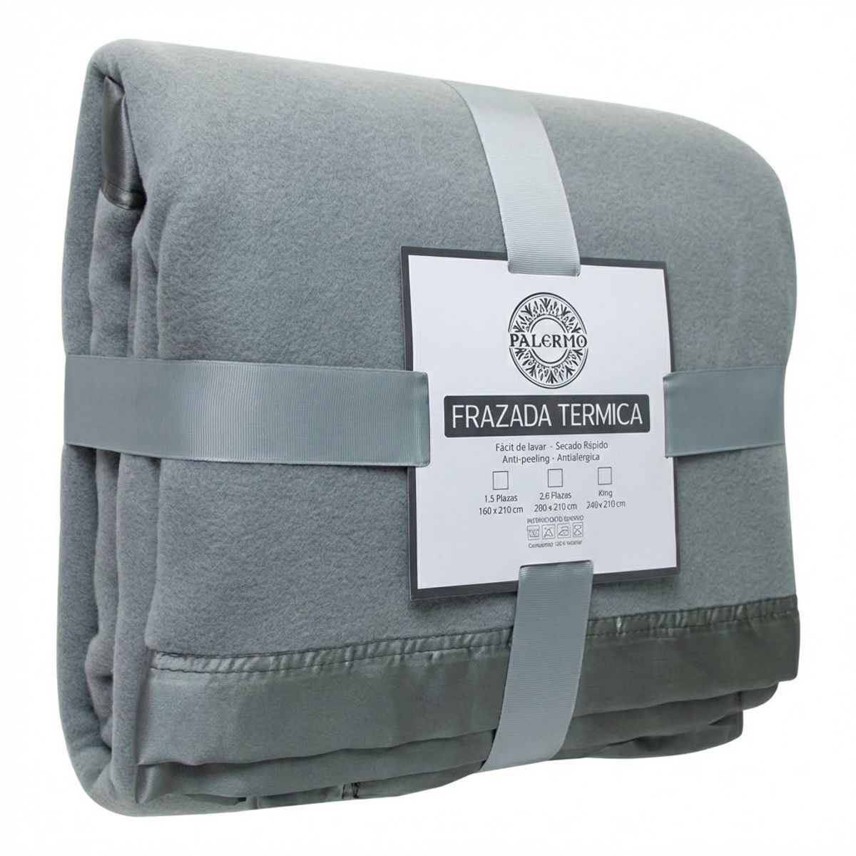 GENERICO - Frazada 2 Plazas Térmica Polar Con Borde Raso 200x210 Cms