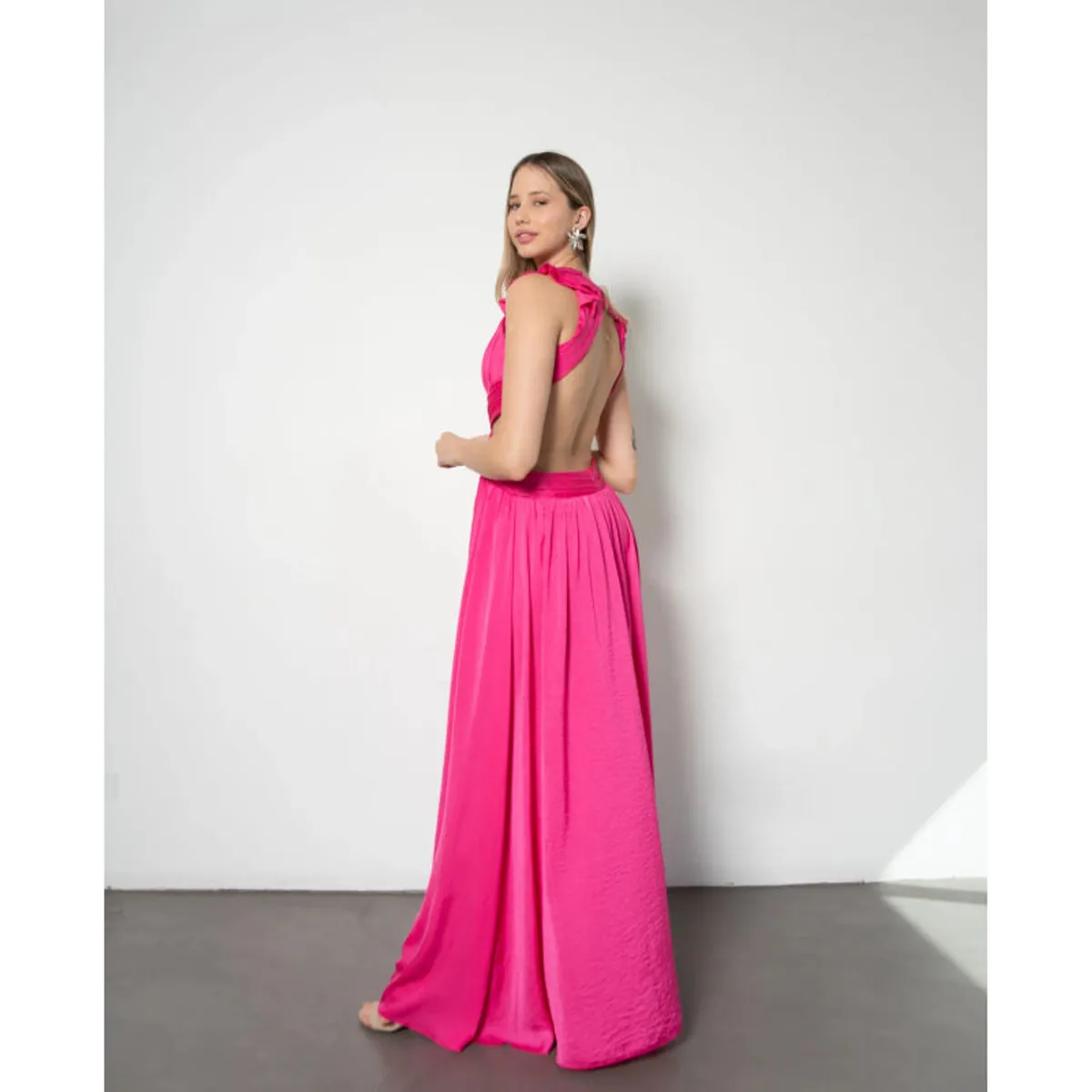 MI PLACARD - VESTIDO DE FIESTA LARGO PETRA FUCSIA