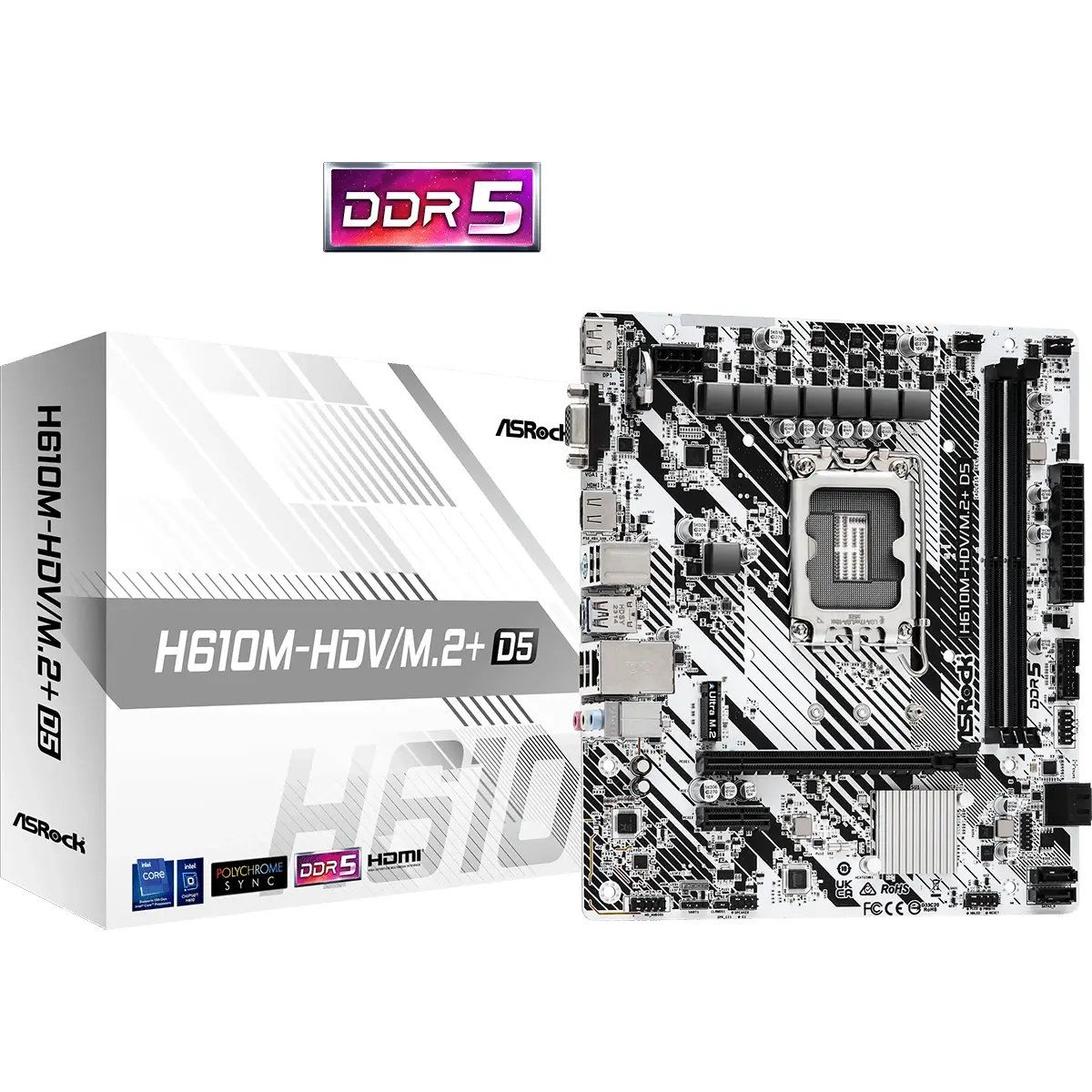 ASROCK - MB LGA s1700 Intel AsRock H610M-HDVM.2+ D5 2x DDR5 m-ATX