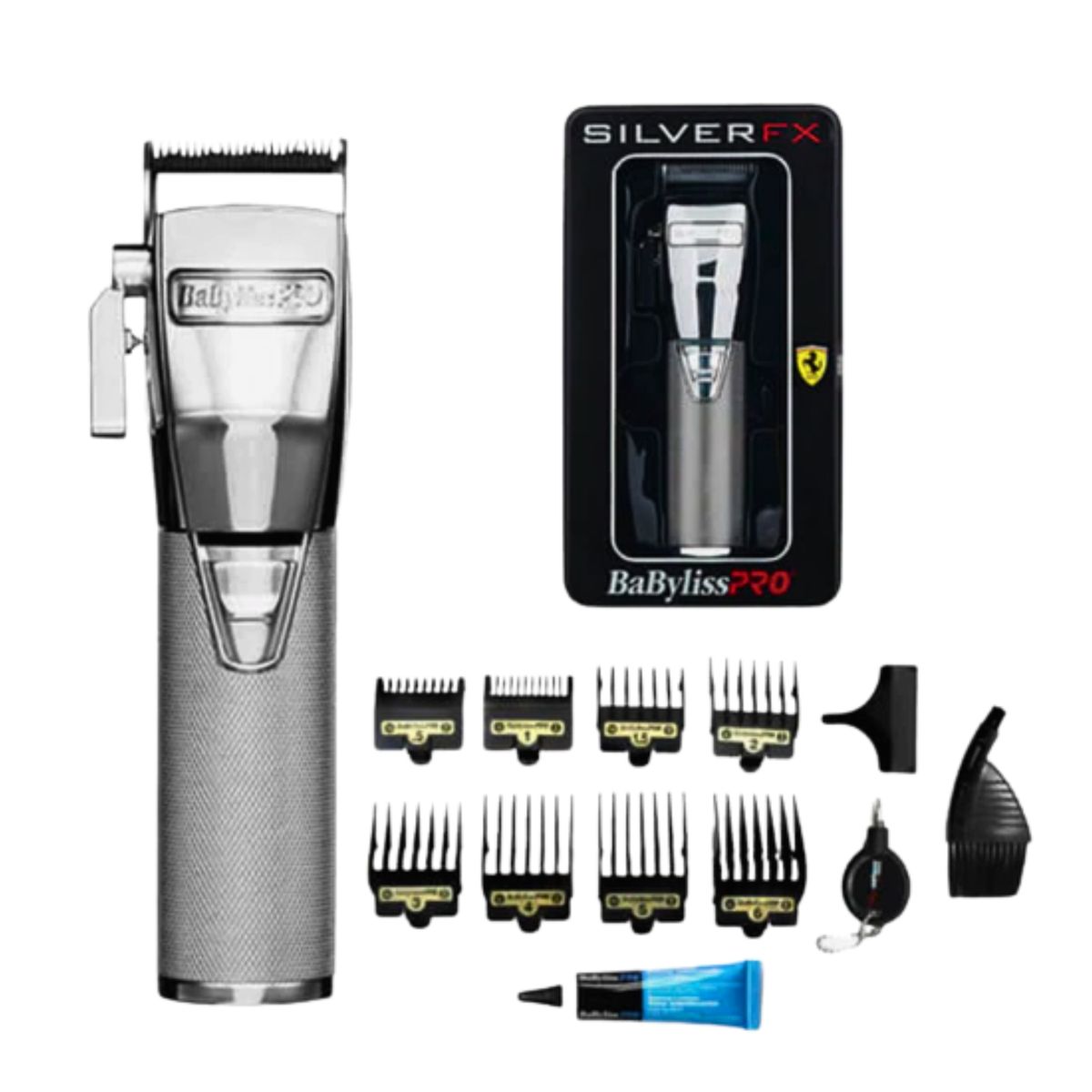 BABYLISS PRO - Maquina Cortapelo BabylissPro SILVER + Trimmer Kemei 2299 Regalo