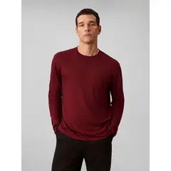 CALVIN KLEIN - Polera de Algodón Supima Interlock Burdeo