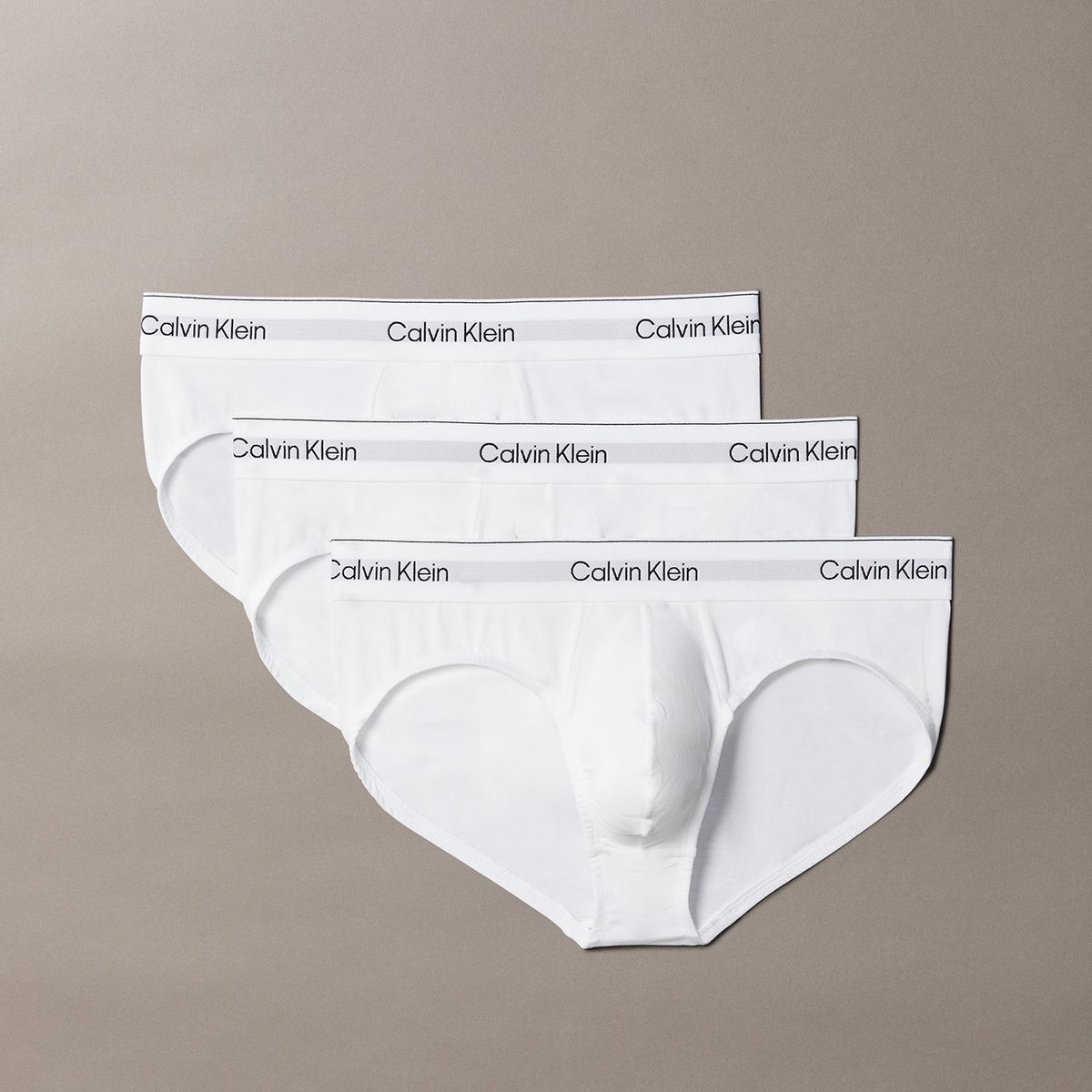 CALVIN KLEIN - Pack de 3 Slips Icon Cotton Stretch Blanco Calvin Klein