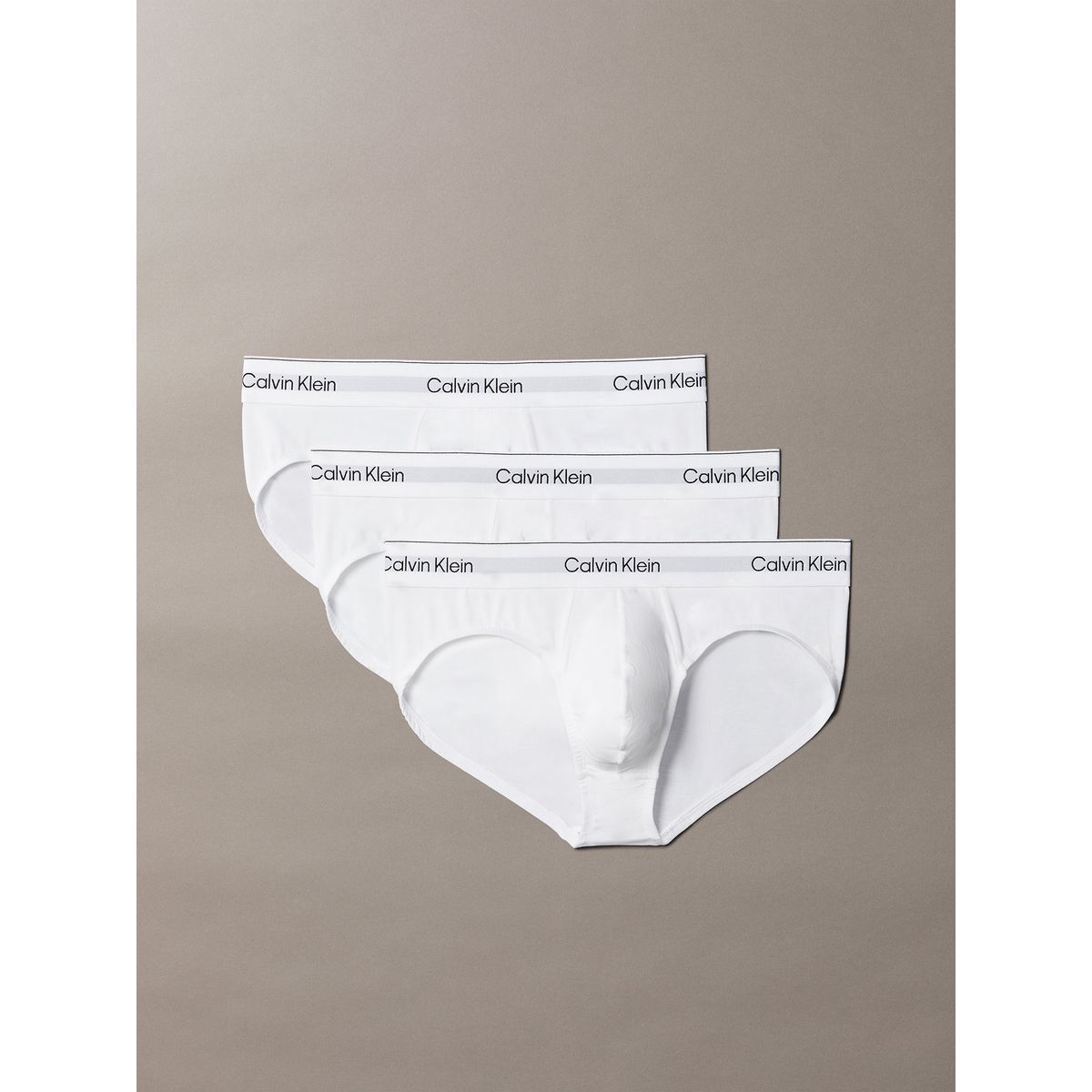 CALVIN KLEIN - Pack de 3 Slips Icon Cotton Stretch Blanco Calvin Klein