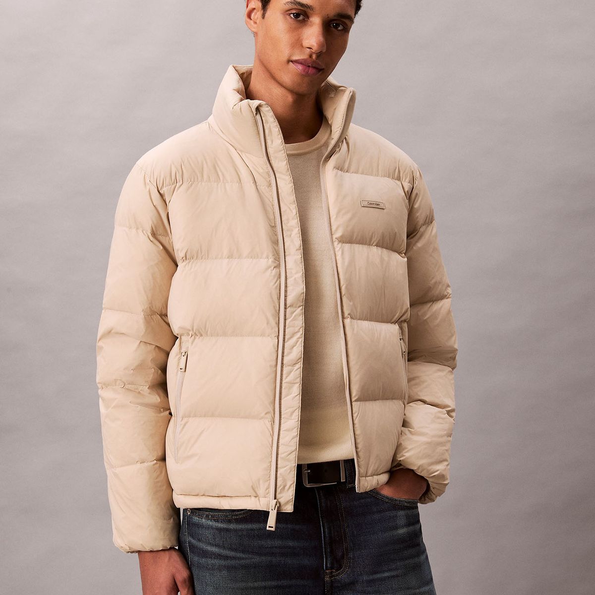 CALVIN KLEIN - Parka con Sellado Térmico Beige Calvin Klein