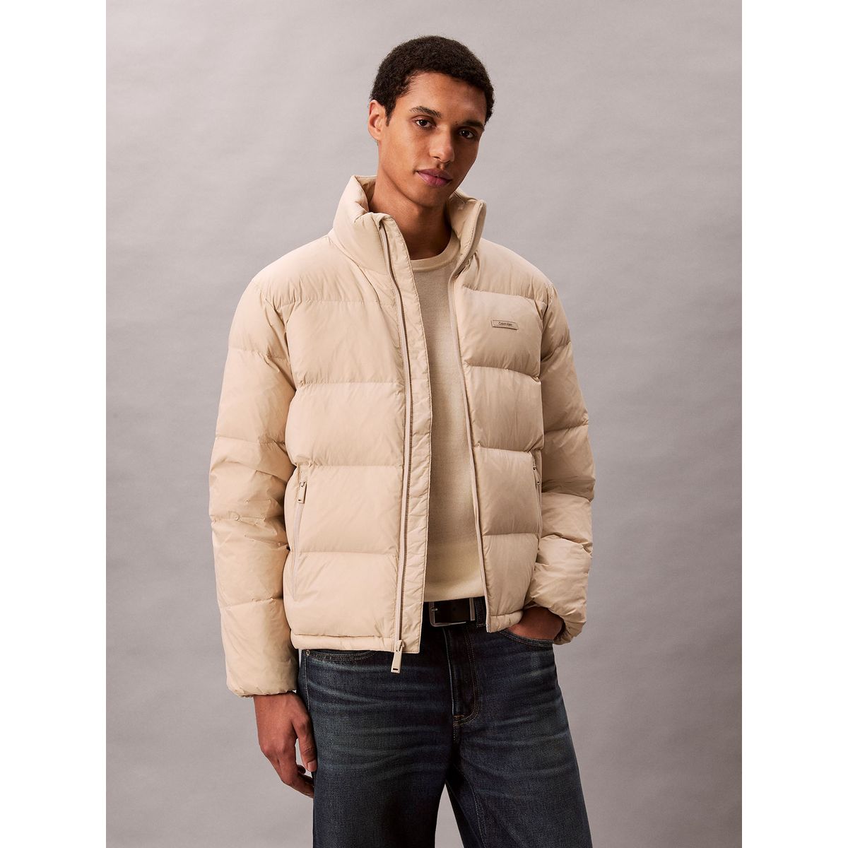 CALVIN KLEIN - Parka con Sellado Térmico Beige Calvin Klein