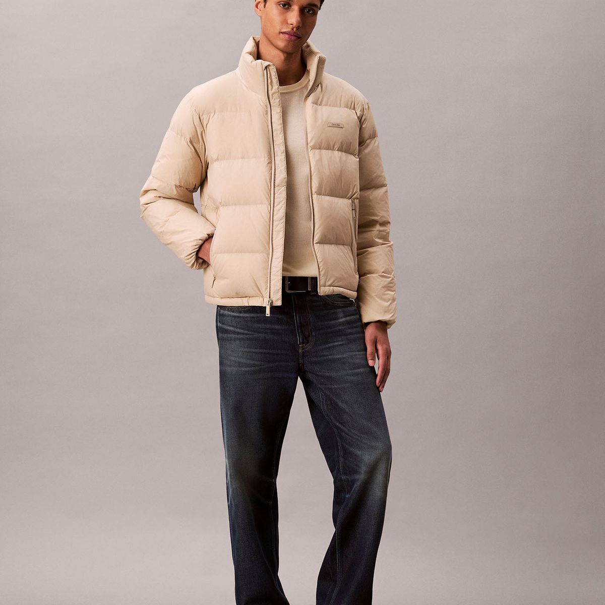 CALVIN KLEIN - Parka con Sellado Térmico Beige Calvin Klein