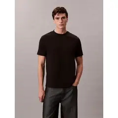 CALVIN KLEIN - Polera de Algodón Interlock Negro