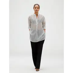 CALVIN KLEIN - Blusa Popover de Jacquard a Rayas