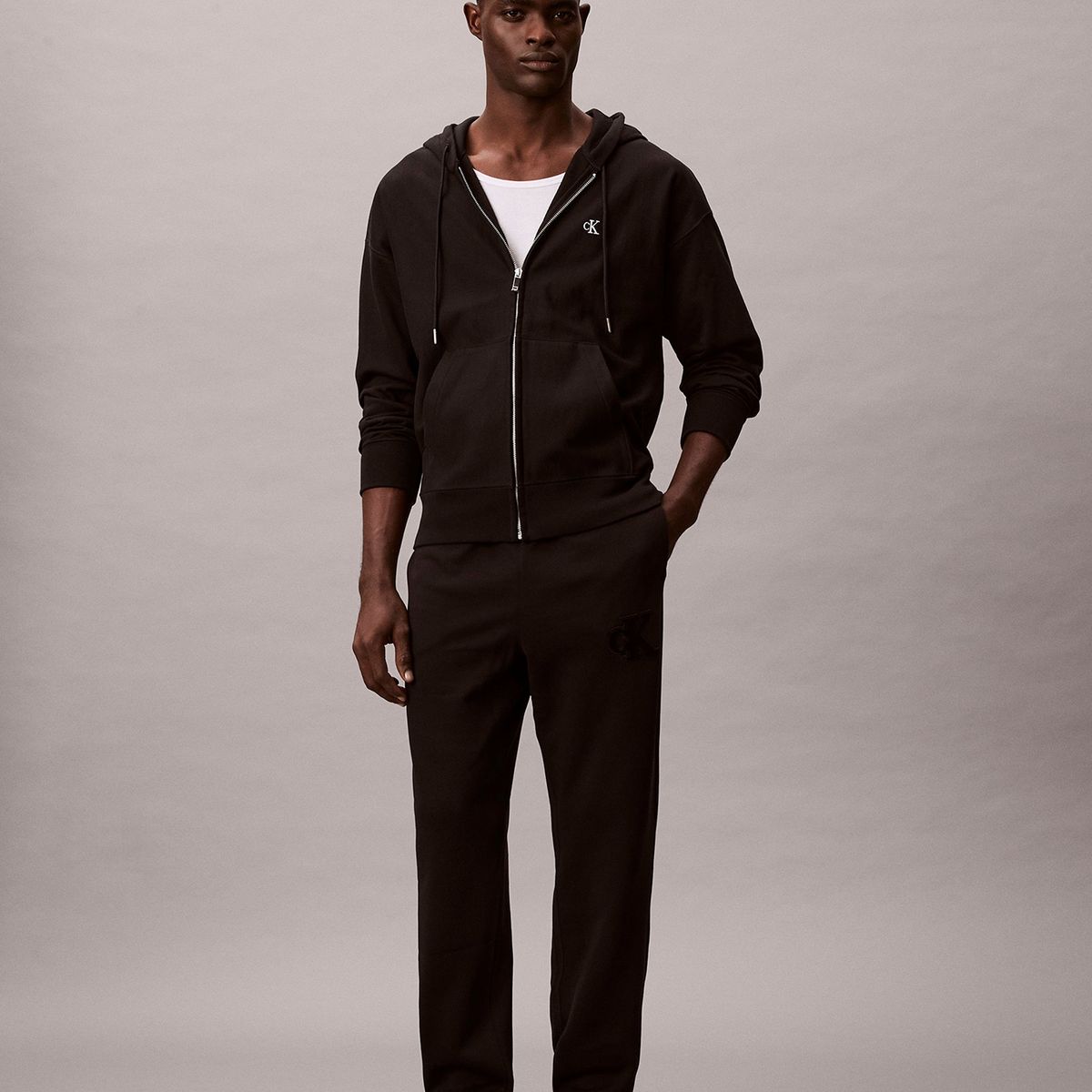 CALVIN KLEIN - Jogger En Tejido de Felpa Pesada Negro Calvin Klein