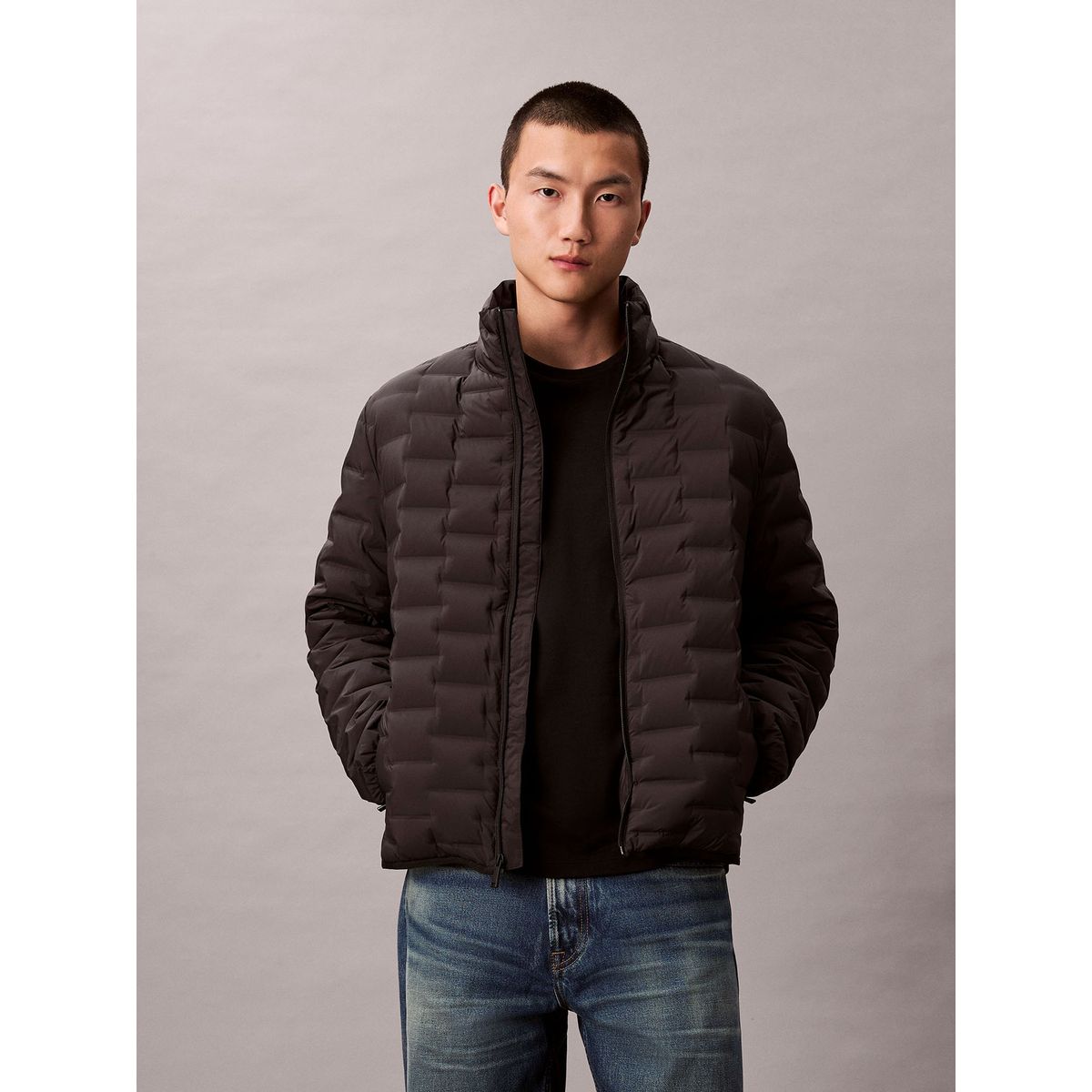 CALVIN KLEIN - Parka Ligera Preacolchada Plegable Negro Calvin Klein