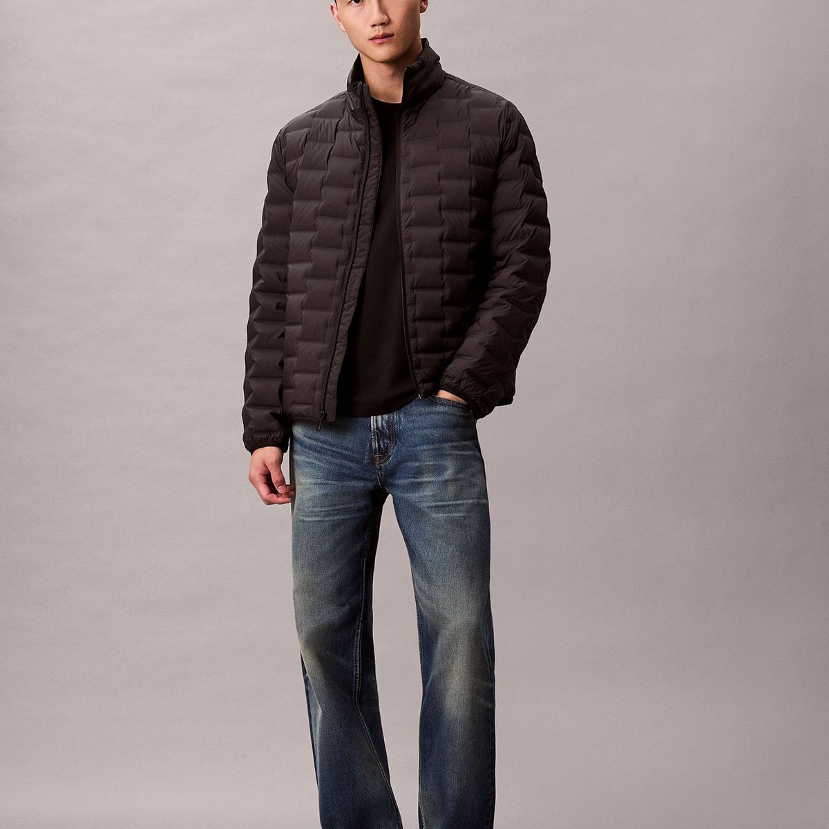 CALVIN KLEIN - Parka Ligera Preacolchada Plegable Negro Calvin Klein