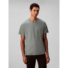 CALVIN KLEIN - Polera de Algodón Supima con Logo Bordado Verde