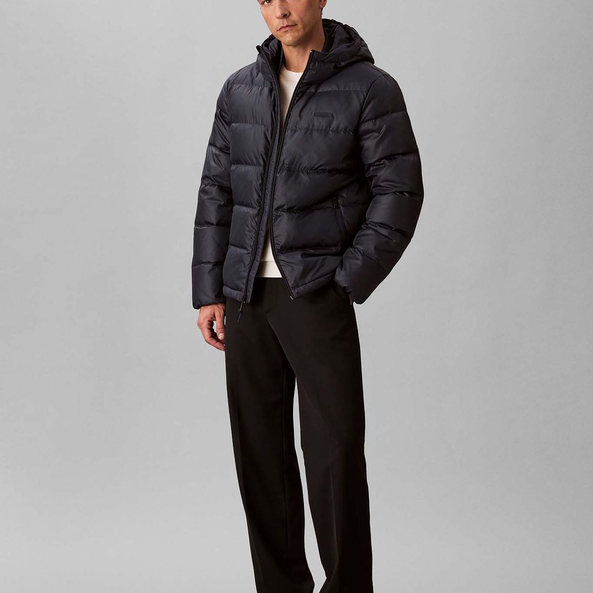 CALVIN KLEIN - Parka Acolchada con Gorro Azul Calvin Klein