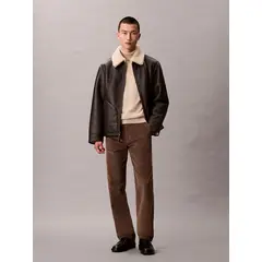 CALVIN KLEIN - Pantalón Recto de Pana Estilo 90S Cafe