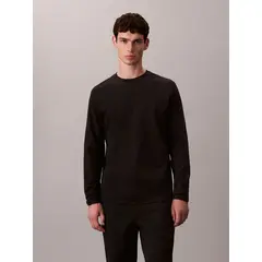 CALVIN KLEIN - Polera de Algodón Premium En Tejido Interlock Negro