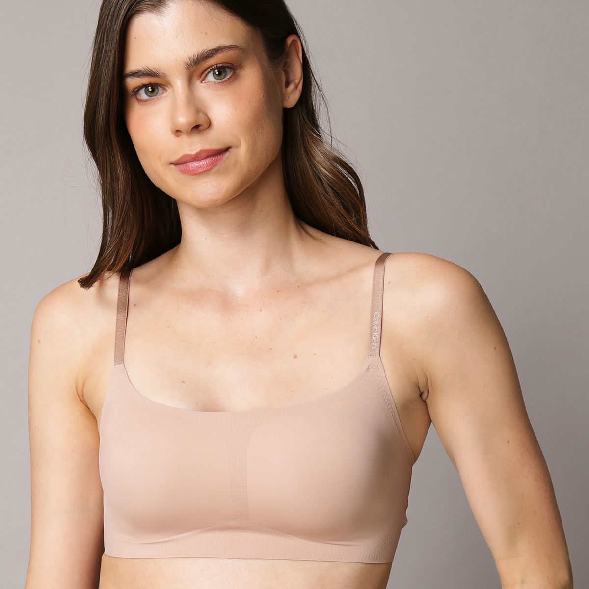 CALVIN KLEIN - Bralette Lined Invisible Comfort Beige Calvin Klein