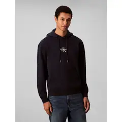 CALVIN KLEIN - Polerón con Gorro y Logo Azul