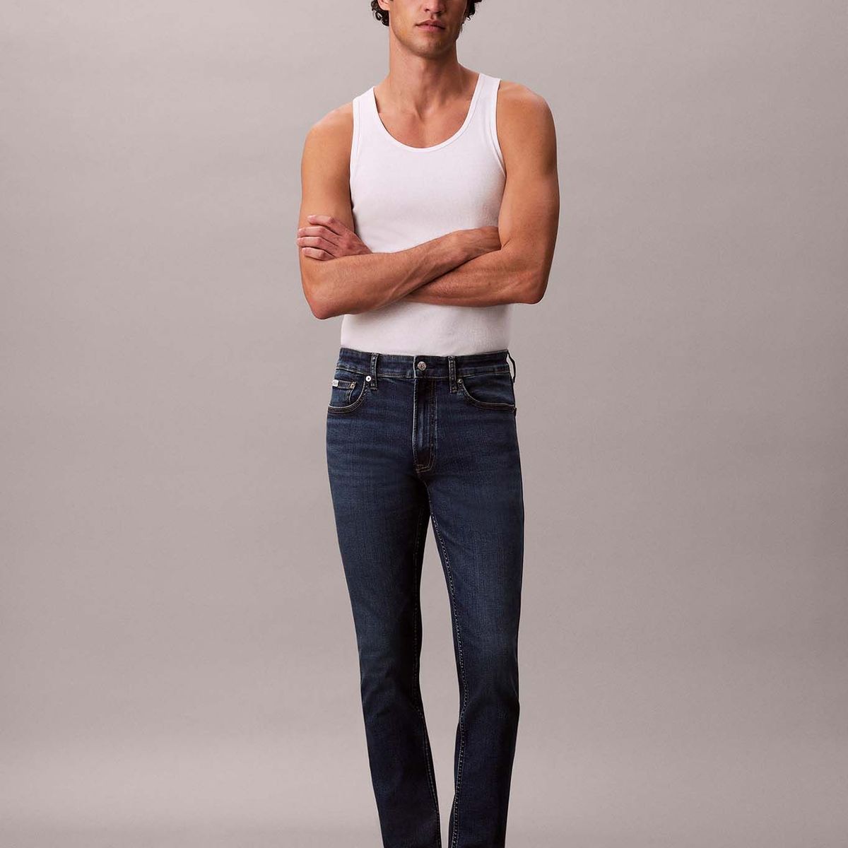 CALVIN KLEIN - Jeans Skinny con Acabado Satinado Azul Calvin Klein