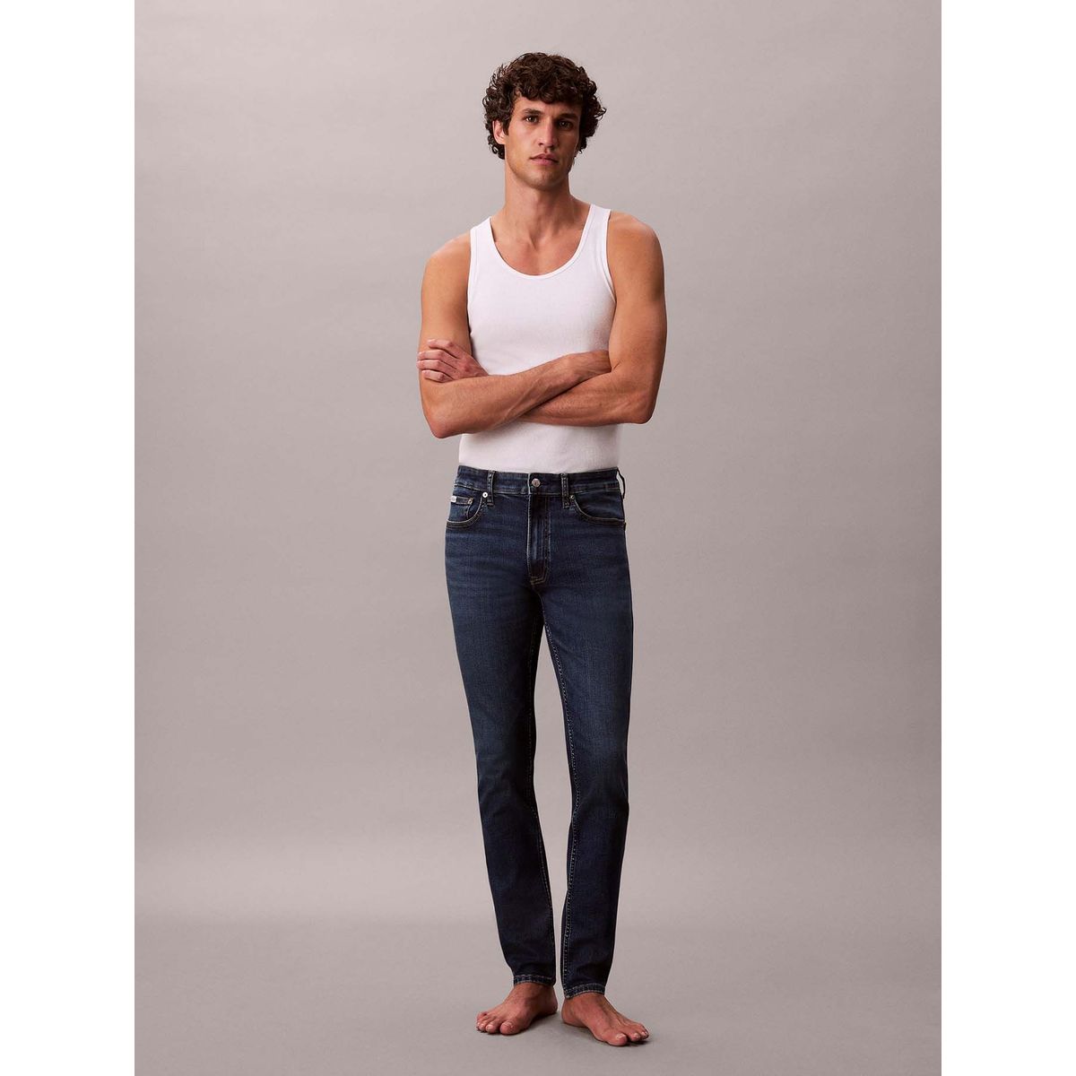 CALVIN KLEIN - Jeans Skinny con Acabado Satinado Azul Calvin Klein
