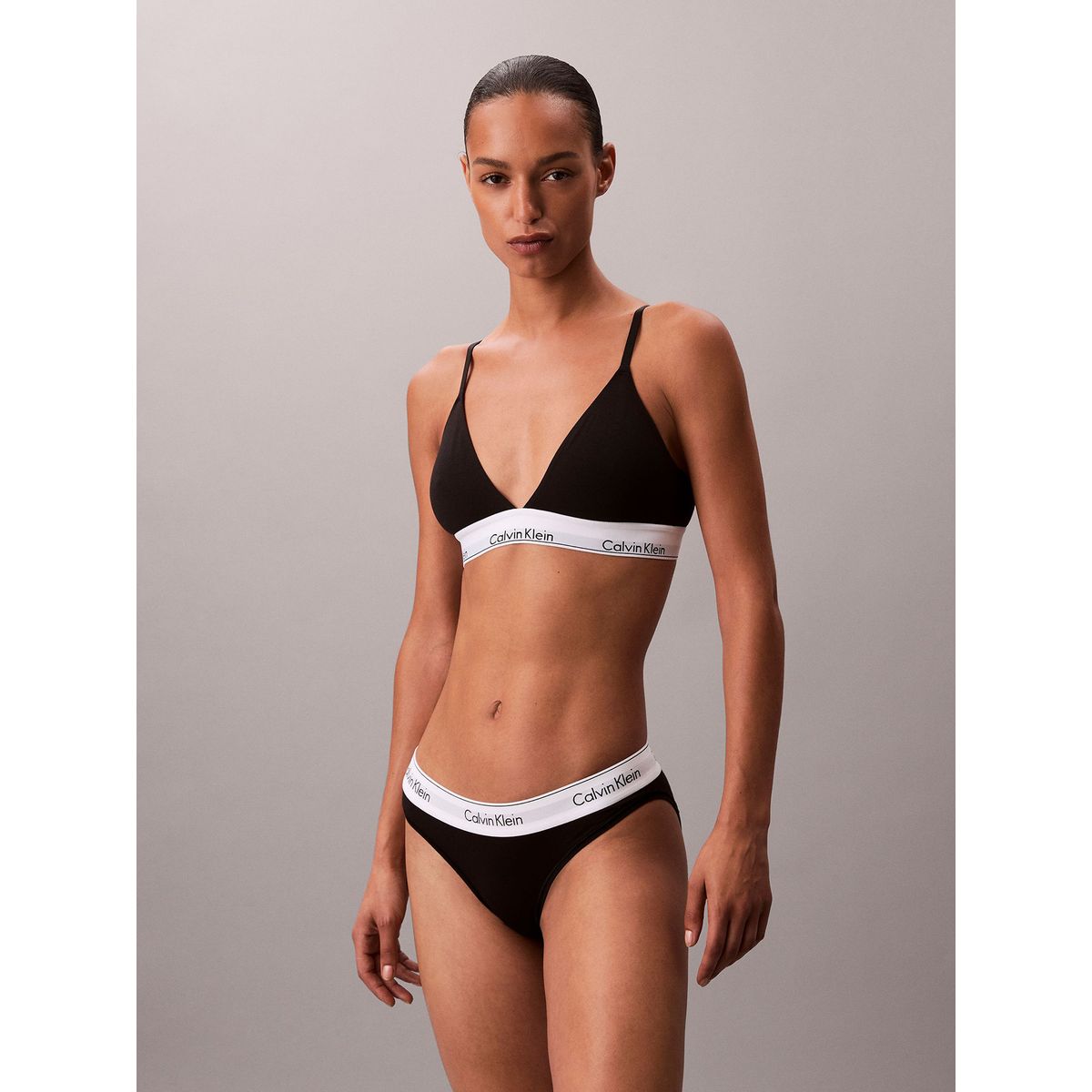 CALVIN KLEIN - Bralette Icon Cotton Modal Negro Calvin Klein