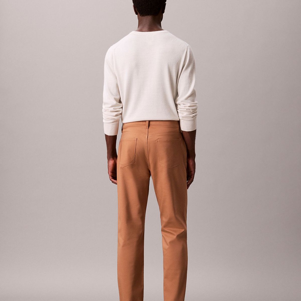 CALVIN KLEIN - Pantalón Stretch Ajustado Cafe Calvin Klein