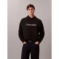 CALVIN KLEIN - Polerón de Felpa Premium Negro