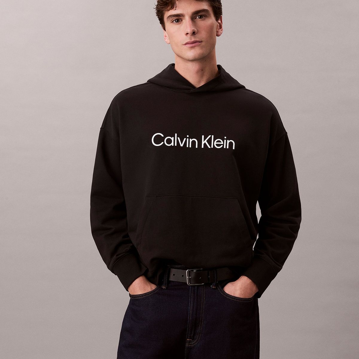 CALVIN KLEIN - Sweater de Felpa Premium Negro Calvin Klein