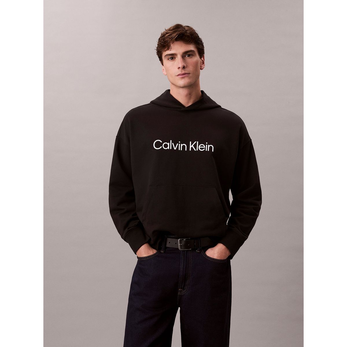 CALVIN KLEIN - Sweater de Felpa Premium Negro Calvin Klein