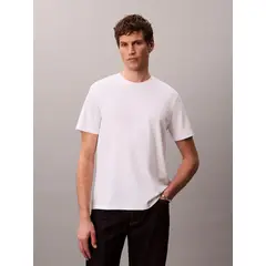 CALVIN KLEIN - Polera de Algodón Supima con Logo Bordado Blanco