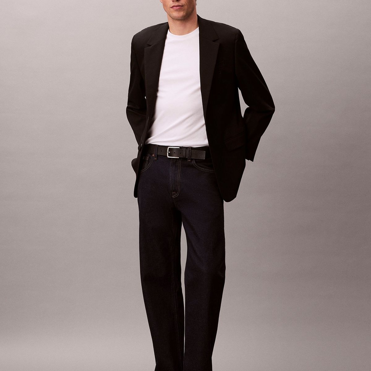 CALVIN KLEIN - Polera de Algodón Supima con Logo Bordado Blanco Calvin Klein