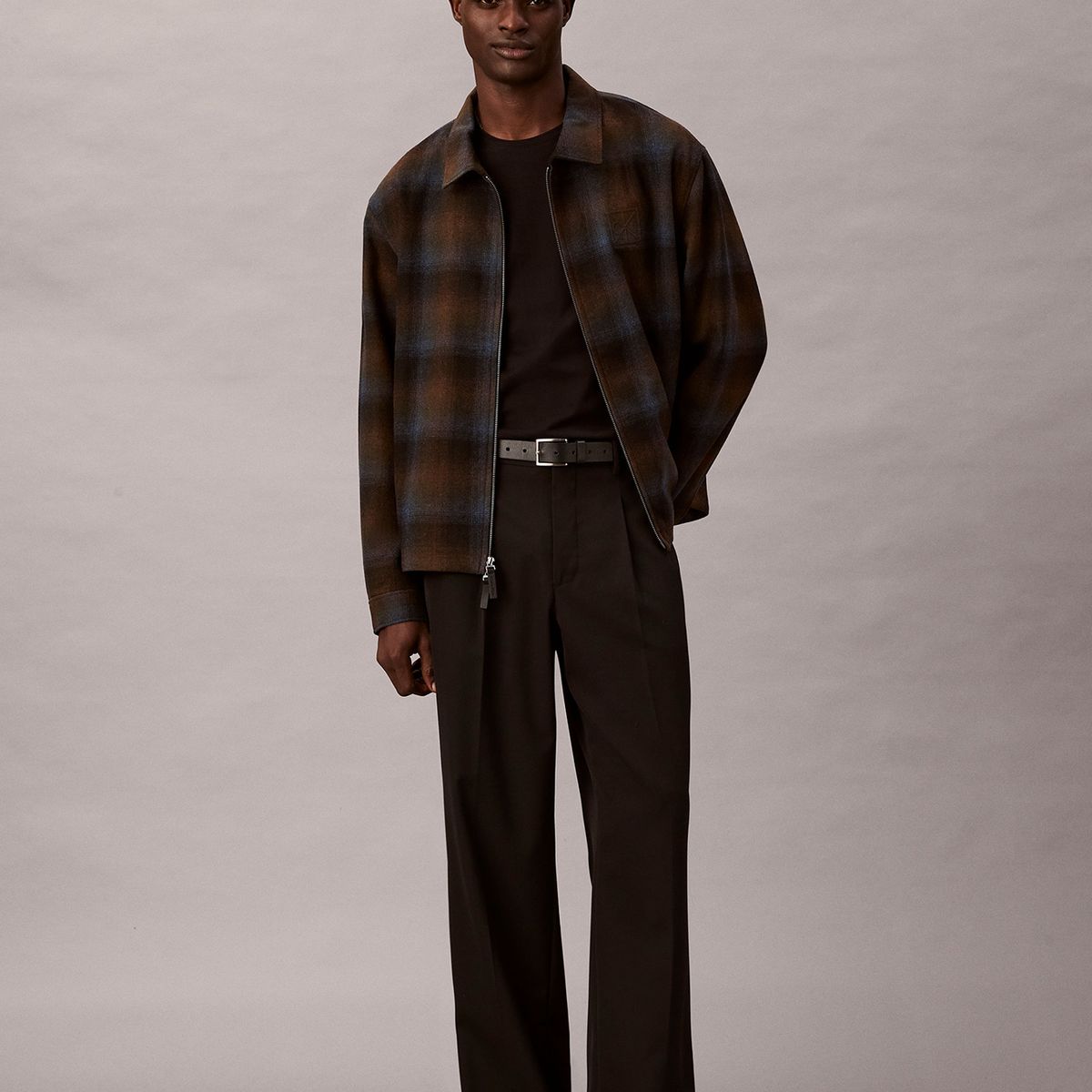 CALVIN KLEIN - Chaqueta de Lana con Cierre de Cremallera Cafe Calvin Klein