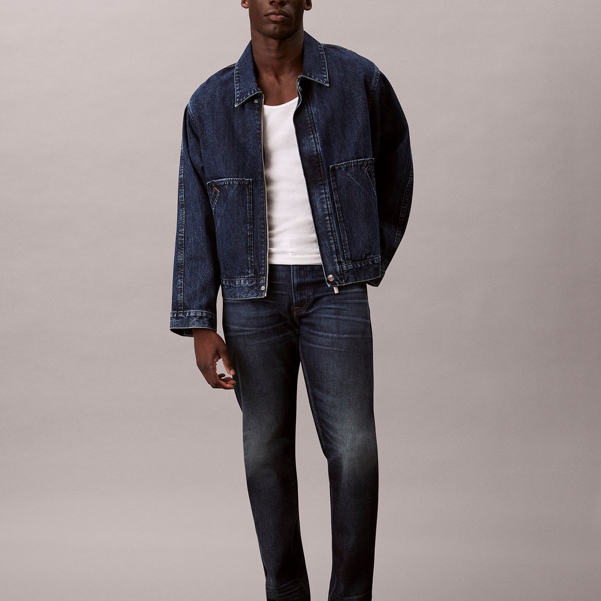 CALVIN KLEIN - Jeans Slim Tapered Térmico Azul Calvin Klein