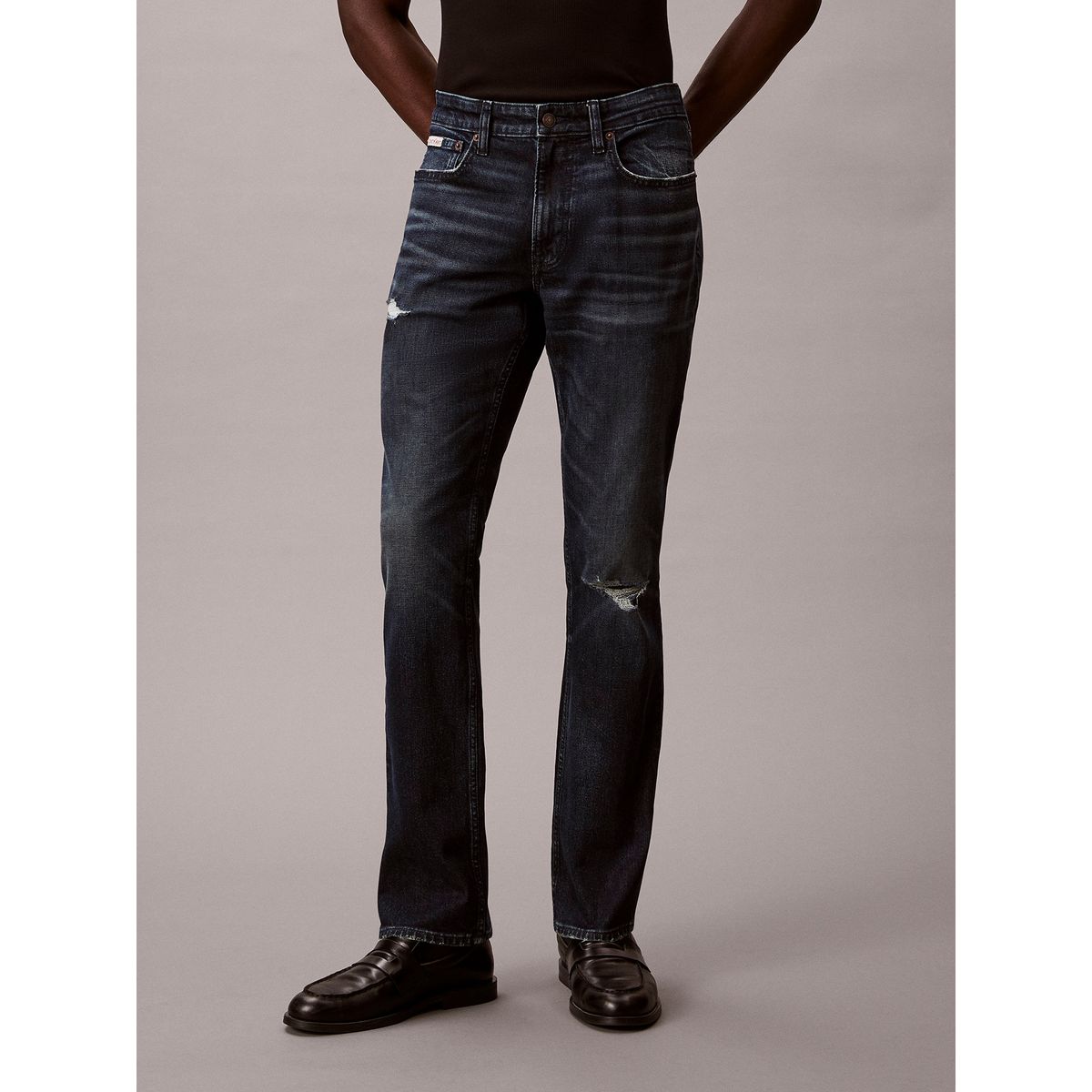 CALVIN KLEIN - Jeans Slim con Detalles Rotos En Tono Deep Dusk Azul Calvin Klein