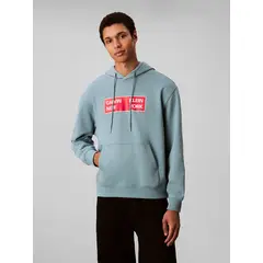 CALVIN KLEIN - Polerón de Tejido Terry con Estampado Box Gráfico Verde