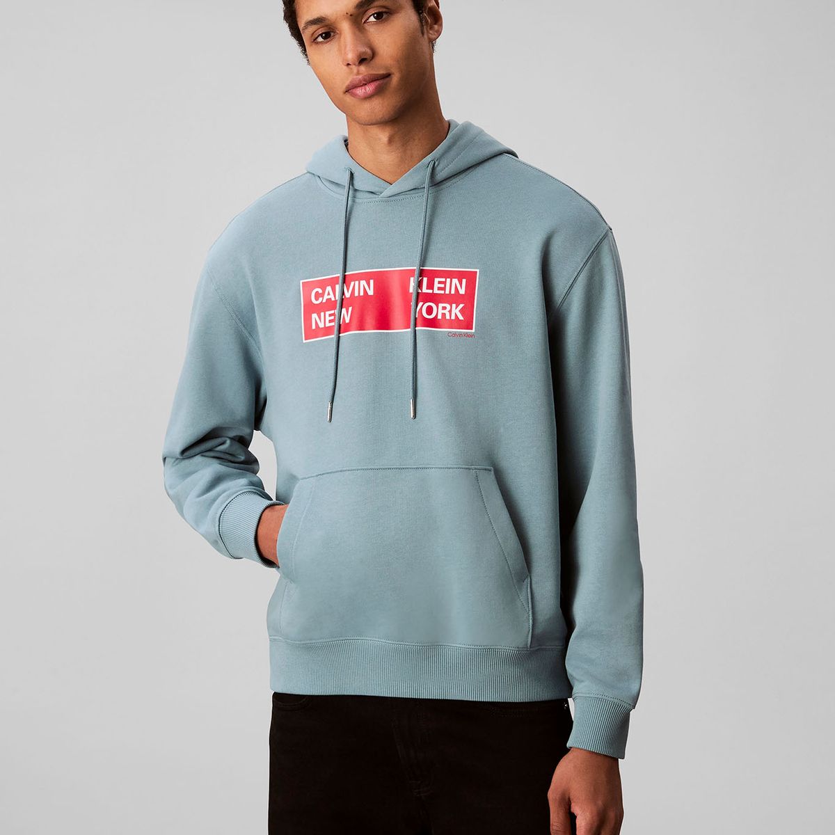 CALVIN KLEIN - Polerón de Tejido Terry con Estampado Box Gráfico Verde Calvin Klein