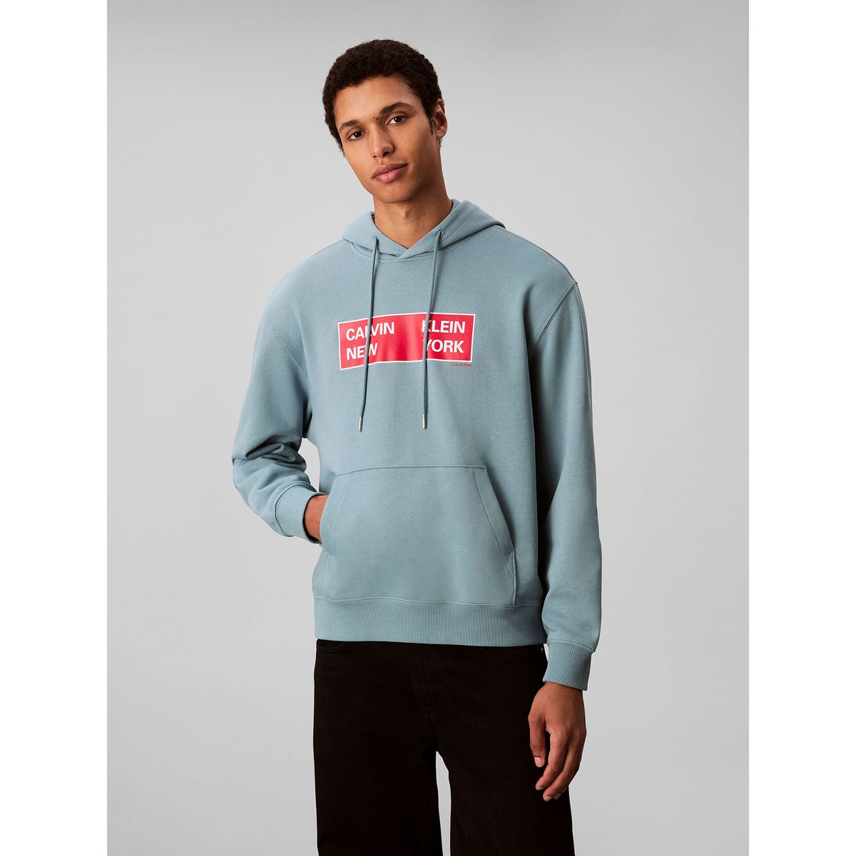 CALVIN KLEIN - Polerón de Tejido Terry con Estampado Box Gráfico Verde Calvin Klein