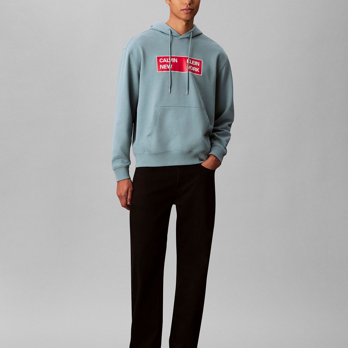 CALVIN KLEIN - Polerón de Tejido Terry con Estampado Box Gráfico Verde Calvin Klein